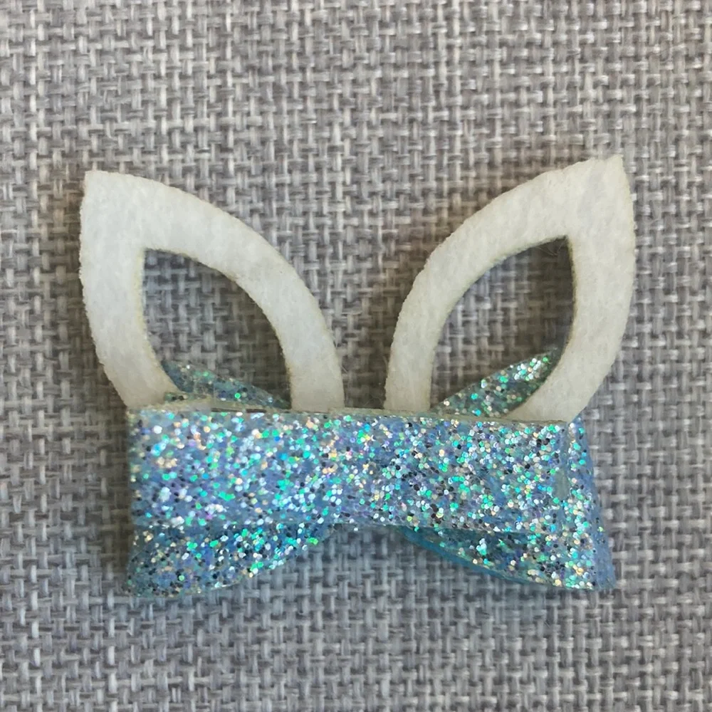 Sparkle Sisters Glitter Bunny Ears Hair Clip, NEW